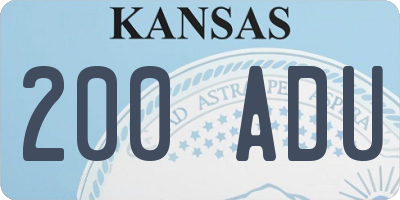 KS license plate 200ADU