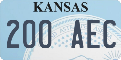 KS license plate 200AEC