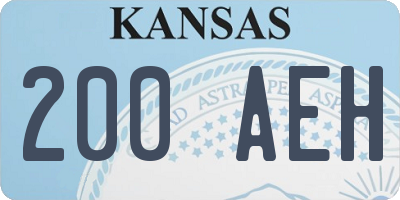 KS license plate 200AEH