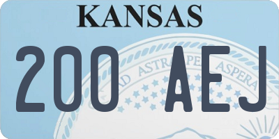 KS license plate 200AEJ