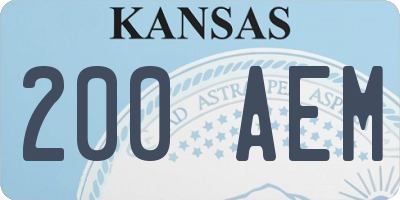 KS license plate 200AEM
