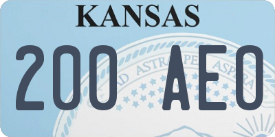 KS license plate 200AEO