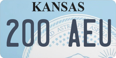 KS license plate 200AEU
