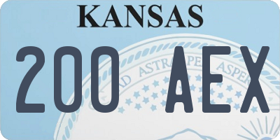 KS license plate 200AEX