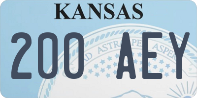 KS license plate 200AEY