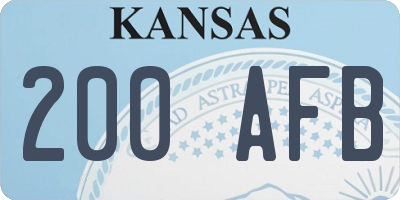 KS license plate 200AFB