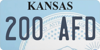 KS license plate 200AFD