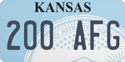 KS license plate 200AFG
