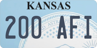 KS license plate 200AFI