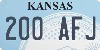 KS license plate 200AFJ