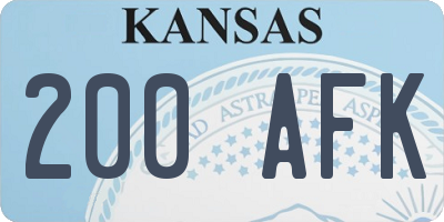 KS license plate 200AFK