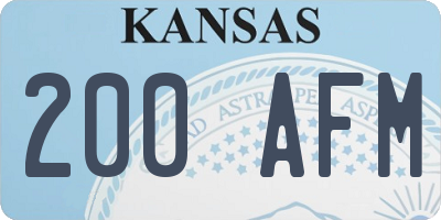 KS license plate 200AFM