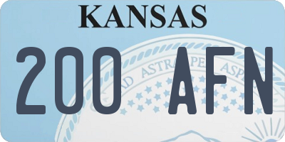 KS license plate 200AFN