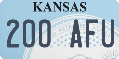 KS license plate 200AFU