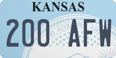 KS license plate 200AFW