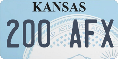KS license plate 200AFX