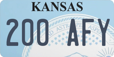 KS license plate 200AFY