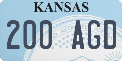 KS license plate 200AGD