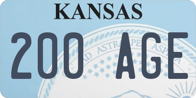 KS license plate 200AGE