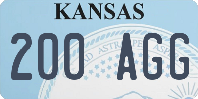 KS license plate 200AGG