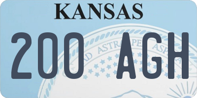 KS license plate 200AGH