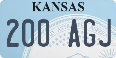 KS license plate 200AGJ