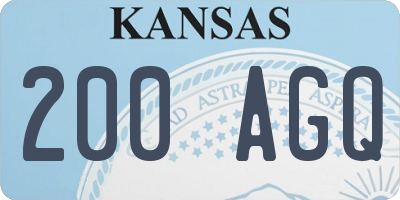 KS license plate 200AGQ