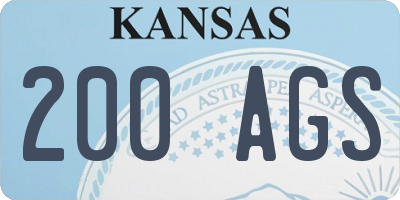 KS license plate 200AGS