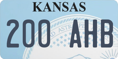 KS license plate 200AHB