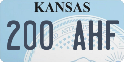 KS license plate 200AHF