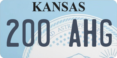 KS license plate 200AHG