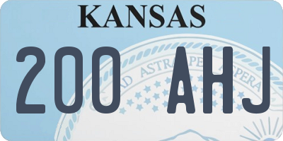 KS license plate 200AHJ
