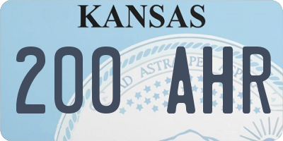 KS license plate 200AHR