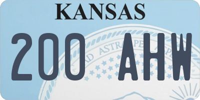 KS license plate 200AHW