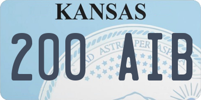 KS license plate 200AIB
