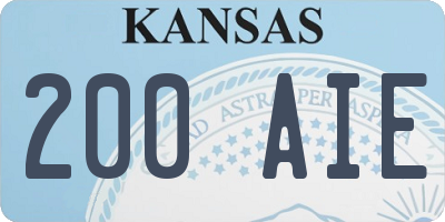 KS license plate 200AIE