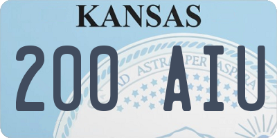 KS license plate 200AIU
