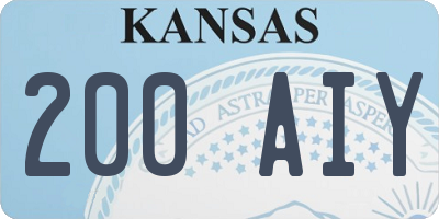 KS license plate 200AIY