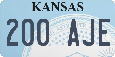 KS license plate 200AJE