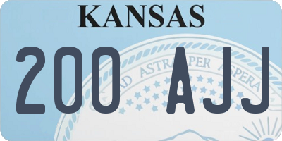 KS license plate 200AJJ
