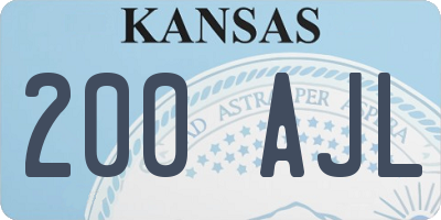 KS license plate 200AJL