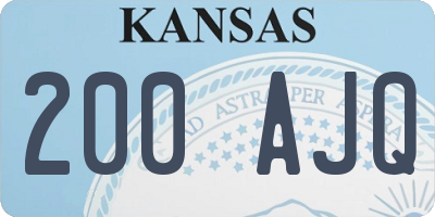 KS license plate 200AJQ
