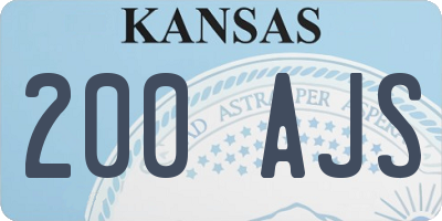 KS license plate 200AJS