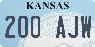 KS license plate 200AJW