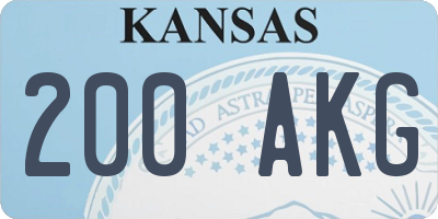 KS license plate 200AKG