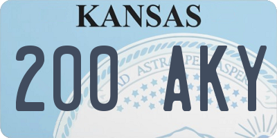 KS license plate 200AKY
