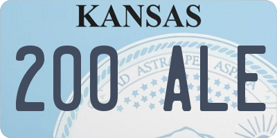 KS license plate 200ALE