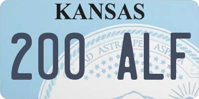 KS license plate 200ALF
