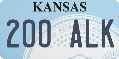 KS license plate 200ALK