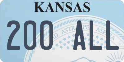 KS license plate 200ALL